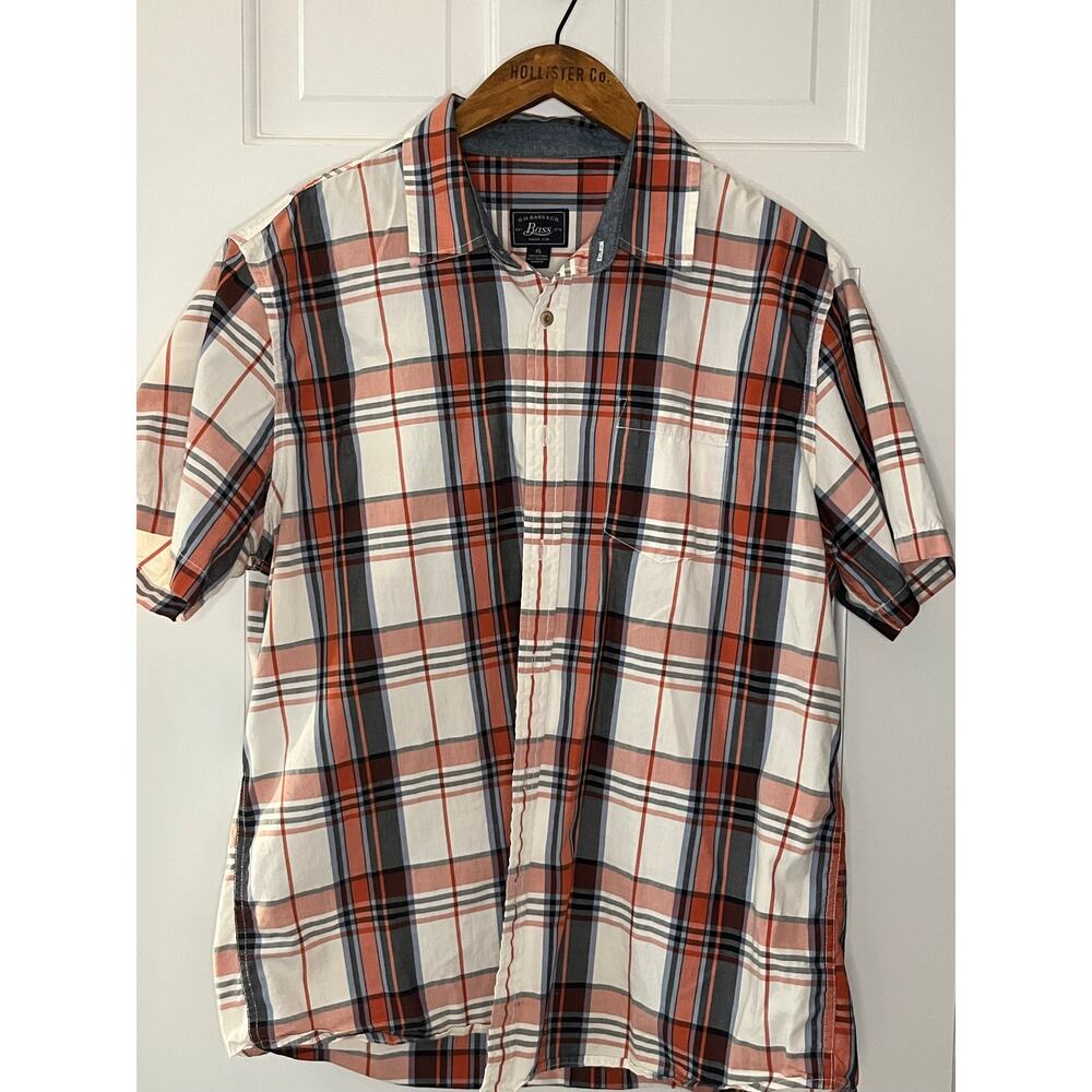 G.H. Bass & Co Men’s XL Shirt Lot of 2 Short Sleeve Plaid Gingham 100% Cotton - Picture 4 of 6